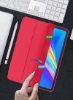قاب تاشو سه تایی باریک برای iPad Pro جدید 12.9 اینچی 2021 نسل پنجم باریک و سبک وزن پوسته پشت سخت قاب محافظ محافظ پشت با خودکار بیدار شدن از خواب خواب قرمز