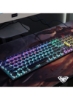 صفحه کلید مکانیکی بازی 104 کلید ضد شبح USB سیمی هیبریدی RGB با نور پس زمینه صفحه کلید برای سوئیچ آبی رومیزی لپ تاپ گیمر (مشکی)