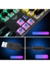 صفحه کلید مکانیکی بازی 104 کلید ضد شبح USB سیمی هیبریدی RGB با نور پس زمینه صفحه کلید برای سوئیچ آبی رومیزی لپ تاپ گیمر (مشکی)