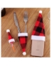 18 عدد کیسه چنگال و چنگال کلاه بابانوئل روی کارد و چنگال برای دکور کریسمس
