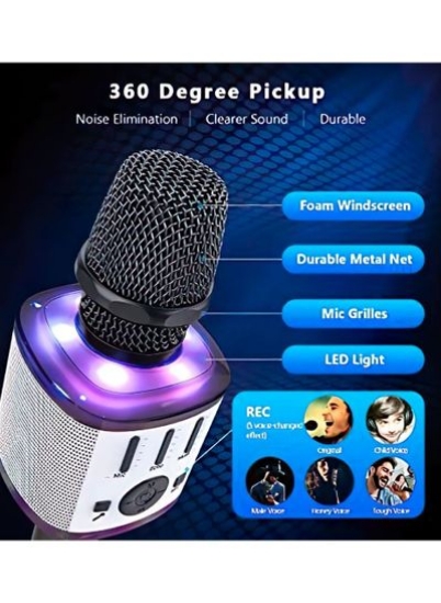 KR10 Karaoke Microphone Party Mode Card TF ظرفیت باتری 1200mAh