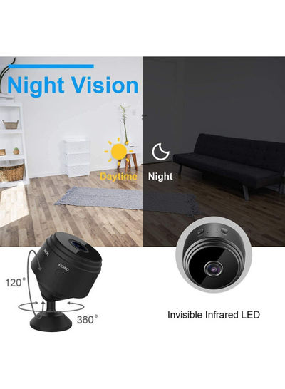 تصویر دوربین IP مینی بی سیم 1080P وای فای دید در شب، دوربین مینی قابل حمل HD Night Vision 1080P HD WIFI Remote Home Security Camera APP: V380PRO (دوربین 1080P) 