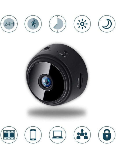 تصویر دوربین IP مینی بی سیم 1080P وای فای دید در شب، دوربین مینی قابل حمل HD Night Vision 1080P HD WIFI Remote Home Security Camera APP: V380PRO (دوربین 1080P) 