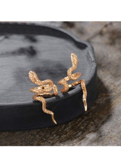 گوشواره طلای خلاق شخصیتی، گیره گوش مار طلایی باحال KASTWAVE، گیره غضروف گوش بدون سوراخ آبکاری شده، حلقه بسته بندی مار دست ساز ضخیم، گوشواره کاف گوش ظریف زنانه
