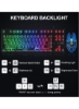 کیبورد ماوس ترکیبی 87 کلید تعلیق کیبورد USB سیمی بازی کیبورد 3 دکمه ای رنگارنگ تنفس سبک با پد ماوس برای کامپیوتر گیمر