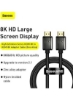 کابل HDMI 8K 3M Ultra HD پرسرعت 48 گیگابیت بر ثانیه سیم HDMI 2.1، پشتیبانی از 8K@60Hz، 4K@120Hz، eARC Dynamic HDR Dolby Vision برای MacBook 2021 Pro PS5، PS4، Nintendo Switch، تلویزیون سامسونگ Brain Black، Ny