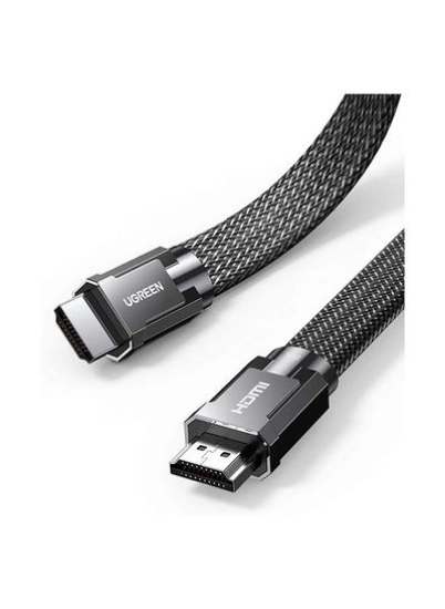 کابل HDMI 8K تخت سیم ویدئو HDMI 48 گیگابیت بر ثانیه پشتیبانی از سیم HDMI 8K@60Hz، 4K@120Hz، 3D، UHD سازگار با مک بوک پرو 2021 Nintendo Switch PS4/5-2M مشکی