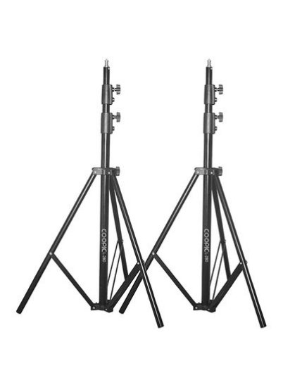 2 تکه آلیاژ آلومینیوم Photostudio Lightstand 97 سانتی متر مشکی