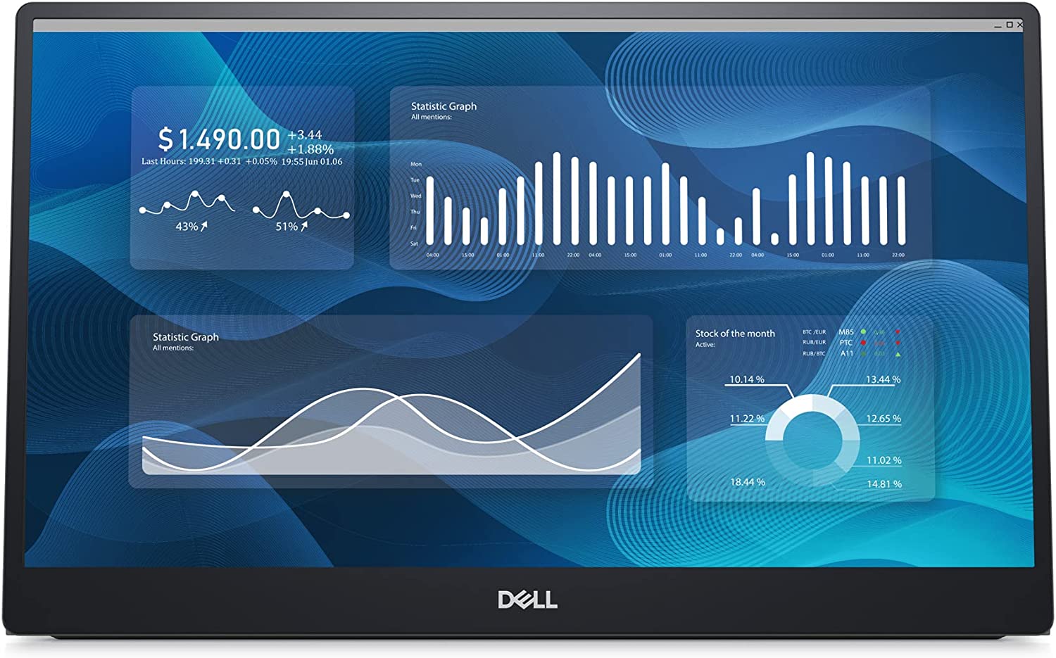 تصویر DELL : مانیتور قابل حمل دل مدل Dell 14 Portable Monitor - : تاریخ تحویل: 3 تا 5 روز کاری مانیتور قابل حمل دل مدل Dell 14 Portable Monitor - C1422H