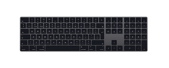 کیبورد اپل مدل Magic Wireless Keyboard With Numeric Keypad - English Space Grey