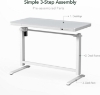 Flexispot Electric Height AdjUStable Standing Desk With Drawer 48 X 24 Inch Tempered Glass White Desktop & Frame Home Office Computer Workstation
