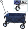 360 Degrees Beach Wheels & Adjustable Handle - the Folding Wagon Come with Heavy Duty Thick Rubber Wheels - Rotates 360, the Spacing of the Wagon Cart Wheels Can Be Adjusted Randomly to Suit Different Road Surfaces;Telescoping Handle Provides an Easy Control on Most Terrains, Camping Wagon Cart Handle Can Be Adjusted Height and Adapted to the Different Height Person Push the Cart