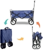 Sturdy & Washable - the Folding Wagons Cart Fabric Material 600D Polyester, and It is Removable for Easy Hand or Hose Washing, Camping Beach Wagon Cart Frame Material Steel, the Beach Outdoor Utility Wagon Cart Sturdy Black Steel Frame is More Stable