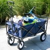 Large Capacity - Large Interior That Measures 90 X 50 X 59 cm / 35 X 19.7 X 23 In; Sturdy Frame Supports up to 80Kg / 176 Lbs; Folding Utility Wagon Cart is Perfect for Transporting Shopping, on Family Outings or As a Goods Trolley, and Great for Trips to the Beach Sand, Garden, Park, Camping, Outdoor Sporting Events, or Just Move Things