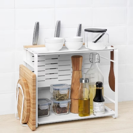 تصویر  نظم دهنده آشپزخانه AVSTEG Kitchen countertop organiser, bamboo/white, 40x21 cm IKEA