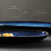 DURABLE CERAMIC: Blue Sumi platters are made from durable, restaurant grade porcelain, fired with a reactive glaze making it chip-resistant and more resistant than regular tableware. Made out of lead-free and non-toxic ceramic, food safe and environmentally friendly.