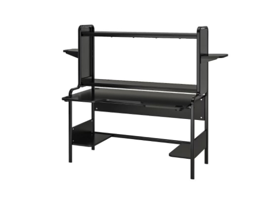 تصویر  میز گیمینگ ایکیا IKEA Gaming desk, black, 140/185x74x146 cm