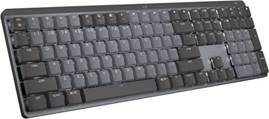 تصویر  Logitech MX Mechanical Wireless Illuminated Performance Keyboard, Clicky Switches, Backlit Keys, Bluetooth, USB-C, macOS, Windows, Linux, iOS, Android, Metal