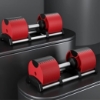 تصویر  دمبل متغیر قابل تنظیم  COOLBABY-Adjustable Double Dumbbell, Professional Comprehensive Training Equipment for Home Gym, Non-Slip Handle, Rust-Resistant-Red 2 pieces 48KG(one piece 24kg)