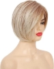 【High Quality】Short blonde layered wig is made of synthetic high-temperature fiber，Best Heat Resistant Synthetic Fibers,Look Natural and Soft Touch, You Could Restyle it into Your Liking per Need.