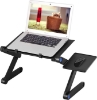 تصویر  میز لپتاب حرفه ای  قابل تنظیم  به همراه فن Uten Laptop Stand, Adjustable Folding Desk Riser with Mouse Pad, Ergonomic Laptop Stand, Laptop Holder for Desk Bed Sofa with Fan