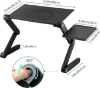 تصویر  میز لپتاب حرفه ای  قابل تنظیم  به همراه فن Uten Laptop Stand, Adjustable Folding Desk Riser with Mouse Pad, Ergonomic Laptop Stand, Laptop Holder for Desk Bed Sofa with Fan