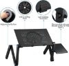 تصویر  میز لپتاب حرفه ای  قابل تنظیم  به همراه فن Uten Laptop Stand, Adjustable Folding Desk Riser with Mouse Pad, Ergonomic Laptop Stand, Laptop Holder for Desk Bed Sofa with Fan