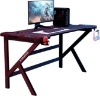 تصویر  میز گیمینگ Gaming Desk, E-Sports Table, Home Office Computer Desk Table, Desktop Computer Table with RGB Lighting, with Cup Holder Headphone Hook, Carbon Fiber Black, 120 * 60 * 75CM