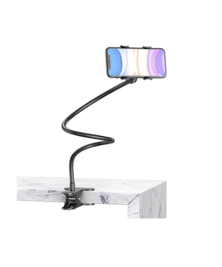 تصویر  پایه نگهدارنده هولدر گوشی موبایل COOLBABY Flexible Solid Grip Phone Holder with Adjustable Universal Gooseneck Smartphone Stand,Used for Bed Kitchen, Black