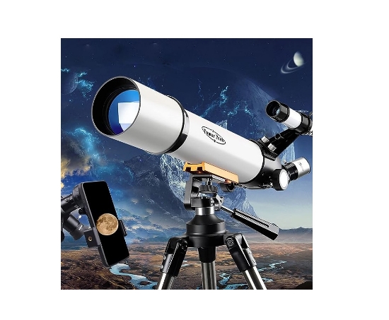 تصویر  تلسکوپ نجومی Astronomical Telescope 70mm，Moon/Geographic Telescope Adults/kids Beginners,Kid Telescope Aperture 500mm, Multi-Coated Optics, Telescopes Astronomy Refractor with Tripod, Phone Adapter, Backpack