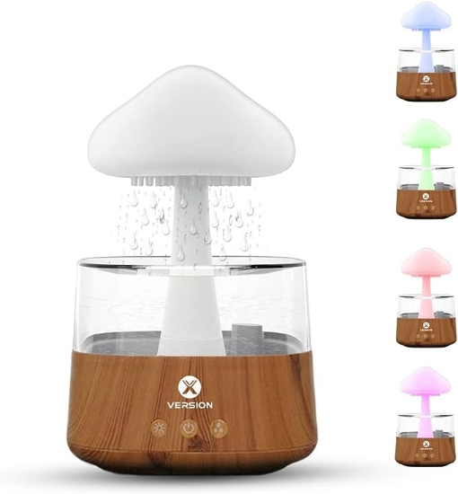 تصویر  چراغ خواب هفت رنگ دکوراتیو مدل Rain Cloud Humidifier, RGB Night Light Aromatherapy 7 Color
