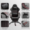 【HIGH COMFORT GAMING CHAIR】: Extraordinary sitting experience guaranteed by our patented linkage armrest and the massage lumbar pillow with a fits-all USB port which helps a lot with easing back pain.