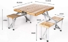 تصویر  میز کمپینگ  و سفری قابل حمل و تاشو  مدل fcQ0GB4dG5 برند lijunjp طرح چوب Outdoor Compact Solid Wood Picnic Table, Folding Camping Table with 4 Pine Chairs, Portable Camping Table with Umbrella Hole, for Camping, Barbecue