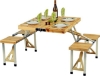 تصویر  میز کمپینگ  و سفری قابل حمل و تاشو  مدل fcQ0GB4dG5 برند lijunjp طرح چوب Outdoor Compact Solid Wood Picnic Table, Folding Camping Table with 4 Pine Chairs, Portable Camping Table with Umbrella Hole, for Camping, Barbecue