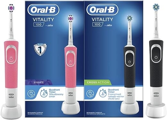تصویر  مسواک برقی اورال بی مدل Oral-B Vitality D100 رایگان 1+1