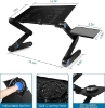 تصویر  میز لپتاپ حرفه ای  قابل تنظیم  به همراه فن  مدل db-desk-1 برند  U HOOME رنگ مشکی Adjustable Laptop Stand with USB Large Cooling Fan, U HOOME Ergonomic Cozy Desk Foldable with Mouse Platform, Aluminum Laptop Table Stand Adjustable Riser for Bed & Sofa