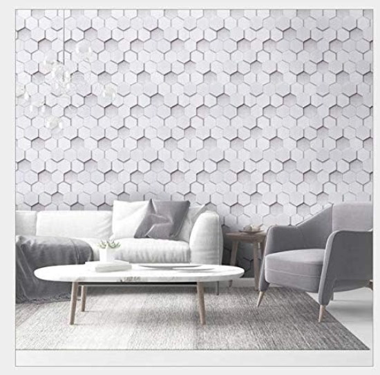 تصویر  برچسب های دیواری سه بعدی  45x300 سانتی متر کاغذ دیواری دکور JLHOUSE 9171 Geometric Vinyl Peel and Stick Wallpaper Grey Hexagon Self Adhesive Waterproof Contact Paper Sticky for Bedroom livingroom Decor, 17.7 x 118inch