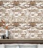 تصویر  کاغذ دیواری سه بعدی طرح سنگ Homeme 3D Stone Brick Wallpaper, 45cm x 6m Self Adhesive Contact Paper Peel and Stick Wallpaper with PVC Waterproof Oil-Proof Removable for Walls Living-room Bathroom Kitchen Bedroom House Exterior