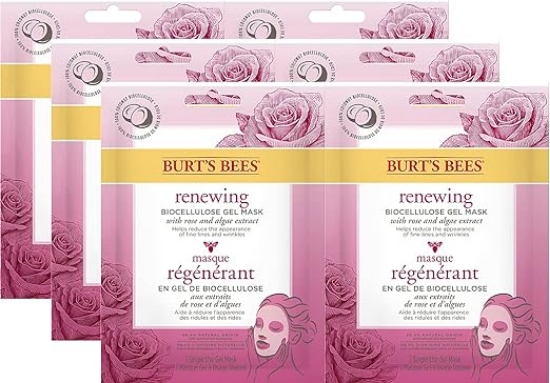 6 SINGLE USE EYE MASK: Help reduce puffiness and swelling with Burt's Bees Renewing Natural Hydrogel Eye Mask visibly smooths the skin around your eyes to reveal youthful eyes