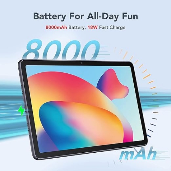 تصویر  تبلت 10 اینچی مدل TABMAX رم 6 حافظه 256 گیگابایت رنگ خاکستری به همراه بک کاور  Android Tablet 10.36 inch TCL TABMAX 10.4, 6GB + 256GB (up to 512GB), 8000mAh, FHD+ Display, WiFi Android 11 Tablet, Space Gray (with Protective Case)