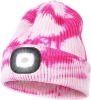 تصویر  کلاه زمستانه بافتنی همراه با چراغ برای کمپ و پیاده روی
