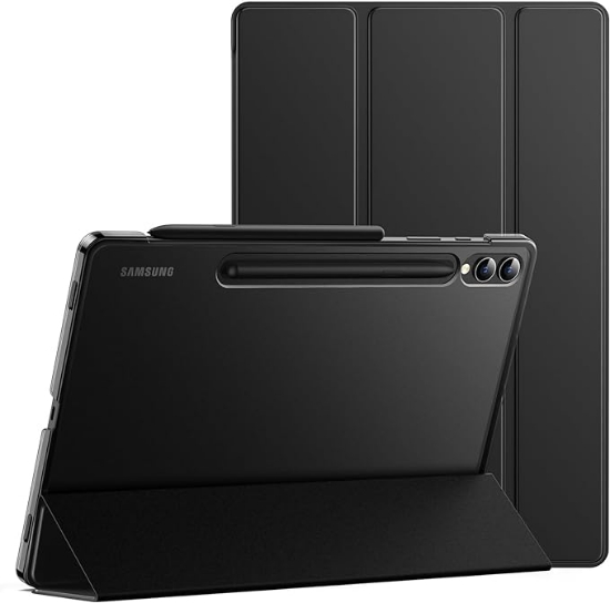تصویر  کاور محافظ مناسب Tab S9 Plus دارای جاقلمی  JETech Case for Samsung Galaxy Tab S9 Plus 12.4-Inch, Translucent Back Tri-Fold Stand Protective Tablet Cover, Support S Pen Charging, Auto Wake/Sleep