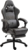 تصویر  صندلی گیمینگ و اداری دارای زیر پایی برند Dowinx  با پشتی بلند دارای ماساژر  Dowinx Gaming Chair for Office, PC with Massage Lumbar Support, Vintage Style PU Leather High Back Adjustable Swivel Task Chair with Footrest (Light Grey)