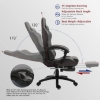 تصویر  صندلی گیمینگ و اداری دارای زیر پایی برند Dowinx  با پشتی بلند دارای ماساژر  Dowinx Gaming Chair for Office, PC with Massage Lumbar Support, Vintage Style PU Leather High Back Adjustable Swivel Task Chair with Footrest (Light Grey)