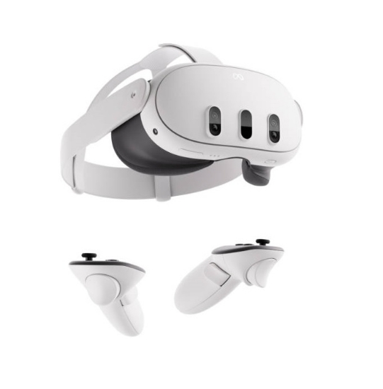 تصویر  هدست واقعیت مجازی متا مدل  Meta Quest 3 اورجینال رنگ سفید  Meta Quest 3 Advanced VR Headset, 2064x2208 Resolution Per Eye, 128GB Storage, Ring-Free Touch Plus Controllers, Adjustable Strap,TruTouch Haptic Feedback, Built-In 3D Spatial Audio, White | QUEST-3 