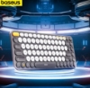 تصویر   کیبورد وایرلس مدل K01B  برند Baseus  رنگ مشکی   Baseus Bluetooth Wireless Keyboard 5.0 2.4G USB Silent US Layout Keyboards EN 84 / 105 Keycaps For MacBook iPad PC Tablet