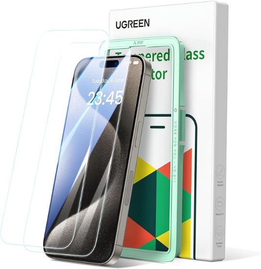 تصویر   محافظ صفحه نمایش UGREEN آیفون 15 و آیفون 15 پرومکس مدل | UGREEN iPhone 15 Pro & 15 Pro Max Screen Protector