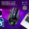 تصویر  موس گیمینگ  بدون صدا و بدون سیم برند mione طراحی ارگونومیک  Wireless Bluetooth Mouse, Mione RGB Dual Mode (Bluetooth 5.1 + USB) 2.4GHz Rechargeable Silent 3200 DPI Wireless Gaming Mouse with 7 Buttons,