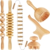 What you will get: the package includes 1 wooden cube massager, 1 wooden 9-wheel massager, 1 wooden pull-back roller massager, 1 wooden gua sha massager, 1 wood massage cup and 1 wood massager, which can meet your different needs for relaxing muscles and releasing stress