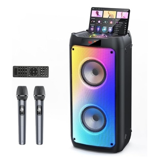 اسپیکر کارائوکه JYX با دو میکروفون بی‌سیم ا JYX Karaoke Machine with 2 Wireless Microphones	